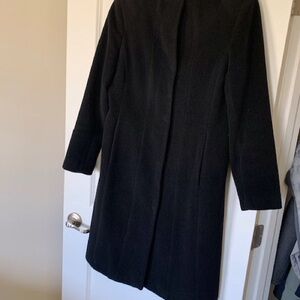 Calvin Klein Black Tailored wool/angora collarless winter coat - 6